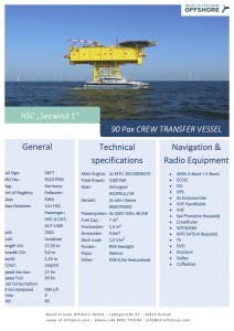 North Frisian Offshore Seewind 1 Datenblatt